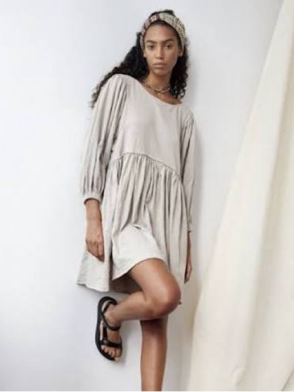 FP Beach by Free People get obsessed baby doll dress in oat milk size M